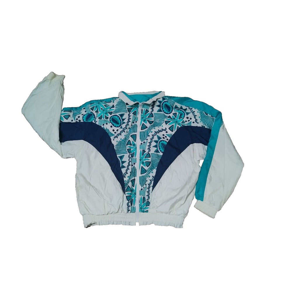 Vintage 90s Puma Womens Windbreaker Multicolor Full‎ Zip Track Jacket Size S